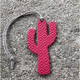 Air Flair | Leather Car Air Freshener | Cactus | Aztec Pattern (Fuchsia, Cherry Leather Scent)