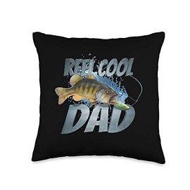 Reel Cool Dad Quote, Largemouth Bass With Spinnerbait Throw Pillow