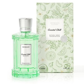 ROMASS Coastal Chill Eau de Parfum 8+hours Unisex Fragrance with Frosted Bergamot, Tidepool Moss & Sun-Bleached Ambergris | 3.4oz/100ml