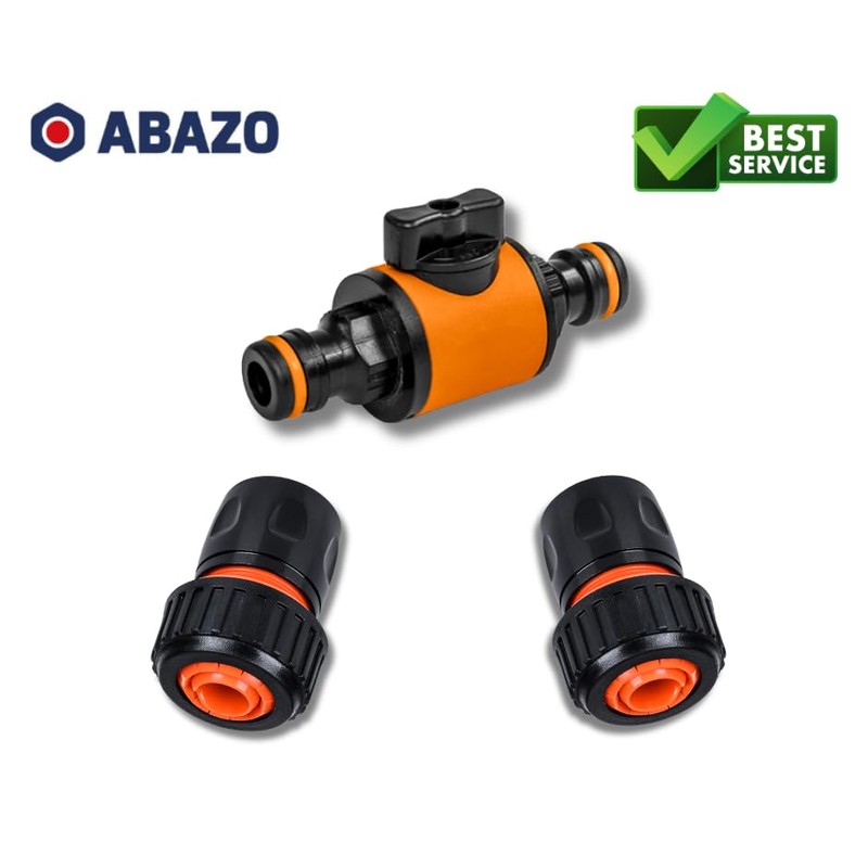 ABAZO Garden hose connection nipple, nipple with shut-off valve, regulating
