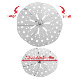 HomeSoGood Stainless Steel Adjustable Drop Lid,Multi-Function Folding Cooking Inner Lid,Fit Various Size Pot(5-9inch)