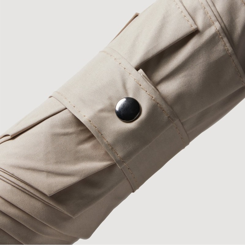 JAJU [JAJU] 3-Section Automatic Blackout Sun/Rain Umbrella - Beige