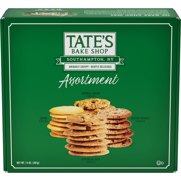 Tate's Bake Shop Cookies Gift Box, Chocolate Chip, Oatmeal Raisin,