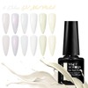 MEET ACROSS 8Pcs Gel Nail Polish Set 6 Colors Milky