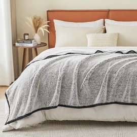 EMME Fleece Throw Blankets Soft Sherpa Plush Blankets for Couch Cozy Bed Blanket(Black, 108"x90")