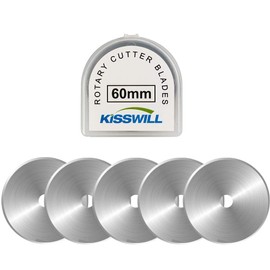 KISSWILL Rotary Cutter Blades 60mm - 5 Pack Refill Rotary Blades 60 mm Fits for Fiskars 60mm Rotary Cutter, Sharp and Durable