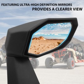 SAUTVS Folding Front Door Rear View Side Mirrors for Maverick X3, Adjustable Premium High-Definition Side Mirrors for Can-Am Maverick X3 / X3 MAX 2017-2024 Accessories (2PCS, Replace #715004236)