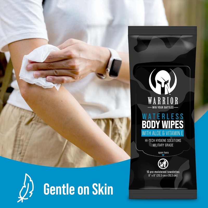 WARRIOR - WIN YOUR BATTLES- Waterless Hypoallergenic Cleaning Wipes Enriched
