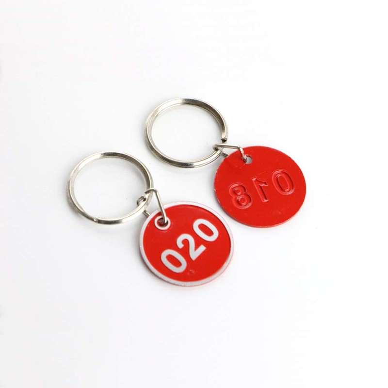 Sourcemall Aluminum & Plastic Key Tag Numbered Key Rings 30mm