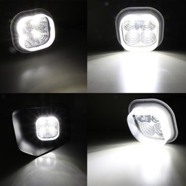 iJDMTOY Clear Lens Xenon White LED Fog Lamp Assy Compatible With 99-16 Ford F250 F350 F450 & 01-04 Excursion, OEM Fit Powered by 40W High Power LED Lights
