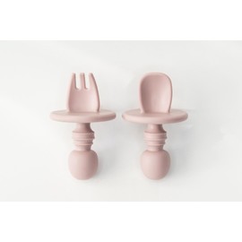 Babeehive Goods Mini Spoon and Fork | Safety, Ergonomics, and Practicality | Perfectly Sized For Tiny Hands | Food-Grade Materials, BPA-Free | Versatile, Suitable, and Convenient (Rose)