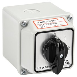 Heschen Universal Latching Rotary Cam Selector Changeover Switch,SZW26-20/0-4.2D, 660V 20A, ON-Off 5 Positions 8 Terminals, with Box,for Switching and Breaking Circuits, TUV