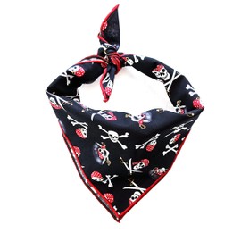 Multi-Use Pirate Skull and Bones Classic Triangle Tie On Dog Bandana Neckwear Petwear Pet Bib Headwear Headband Napkin Doily Centerpiece (Small)