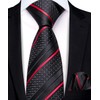 Hi-Tie Boys Ties Self Tie Silk Black and Red Striped
