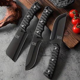 Multi-functional stainless steel kitchen knife, ergonomic handle with beautiful sheath, good helper for family cooking Cutting Modern Home Cover - Style: ABC COMBO