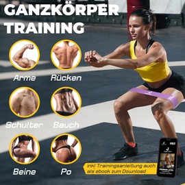 JAMIE VIDAL® Fitness Bands, Resistance Bands with 5 Levels, Latex Fitness Band Resistance with German Exercise Instructions and Carry Bag, Gymnastics Band for Muscle Building, Yoga, Set of 5 (Beige