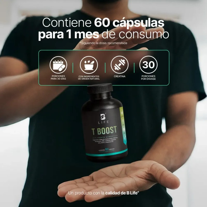 T Boost Precursor de Testosterona con Maca 60 Cpsulas Apoyo