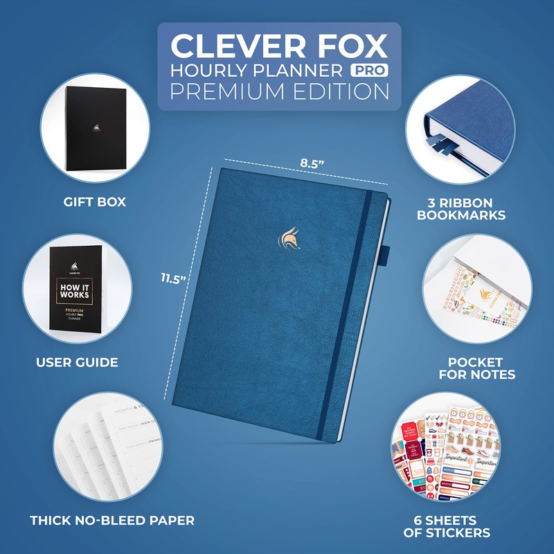 Clever Fox Hourly Planner PRO Premium – Undated Schedule Planner