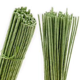 KINJOEK 400 Counts 16 Inch Floral Wire,14 Gauge Floral Stem Wire for DIY Floral Arrangements and Decorations