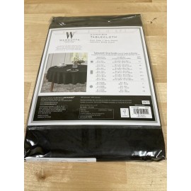 wamsutta NEW Wamsutta Spill Proof 60 In Round Microfiber Tablecloth - Black