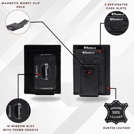 Glamicci Magnetische Geldklammer Geldbörse für Herren | Schlanke Brieftasche für Männer & RFID-blockierendes Kartenetui aus Leder | Minimalistische Geldbörse für Männer (RCH7KF-BK), Kf Black, Free