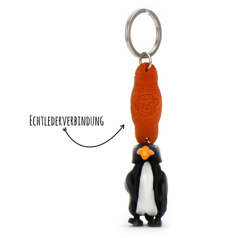 MONKIMAU Leather Keyring Penguin