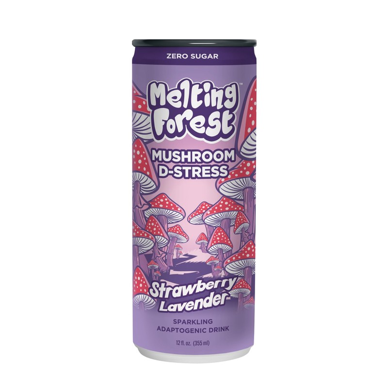 Melting Forest Mushroom D-Stress, Sparkling Adaptogen Drink with L-Theanine, Lion's