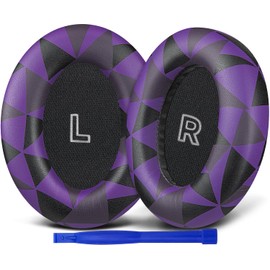 SOULWIT Replacement Earpads for Bose QuietComfort(QC) Ultra Wireless Headphones, Ear Pads Cushions with Softer Protein Leather, High-Density Noise Cancelling Foam - Purple Black