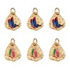 COGCHARGER 6 Pieces Enamel Butterfly Charm Pendant Flat Round with