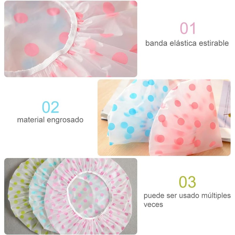 3 Piezas Gorros De Baño Impermeable Para Mujer Para El