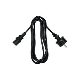 2 Metre IEC Cable 230V 10A IP44 Plug Straight (Type F CEE 7/4) IEC Coupling C13 Socket Power Cable 3-Pin Power Cable for PC Computer Printer Monitor - Black Cable
