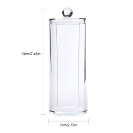Acrylic Makeup Cotton Pad Holder Dispenser Round Cosmetic Storage Jars with Lids Cotton Swab Cotton Round Pads Holder for Bathroom Accessories Storage Shelf Vanity(Not Included Cotton Pad) QIUNI