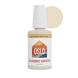 Oslo Home Touch Up Paint, Classic White, 20ml, Matte, w/brush in bottle, Quick drying, for Home, Kitchen cabinets, Walls