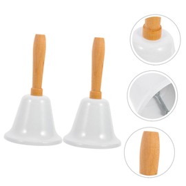Levemolo 2pcs Metal Handbell Jingle Bells Ring Bell for Restaurant Hotel Training Pet Wake up