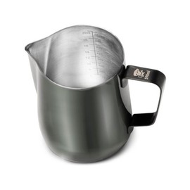 Barista Basics 20 Oz Black Stainless Steel Milk Frother Pitcher, Steaming Pitcher for Latte Art, Food-Grade/w Measurements