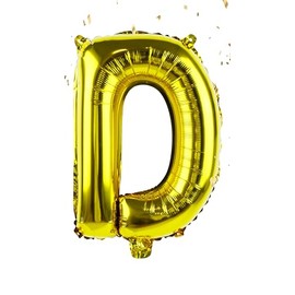 Gold Letter “D” Balloons 16 Inch, Mylar Foil Letter Alphabet, Hanging, Reusable for girls boys adults Birthday,Surprise,Wedding, Celebration, Sports Party Event Decoration Supplies