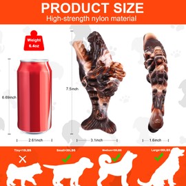 BoYoYo Tough Dog Toys for Aggressive Chewers 2 Pack, Indestructible Dog Toys to Keep Them Busy, Beef Flavor Nylon Dog Chew Toys for Large Dogs