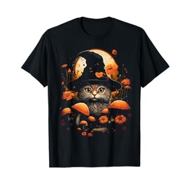 Cute Cottagecore Aesthetic Cat Mushroom Women Kids T-Shirt