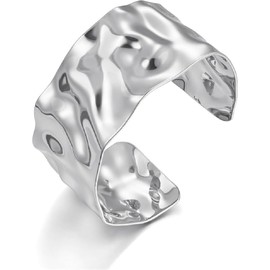 Bangle Bracelet For Women Boho Cuff Bracelet Silver Bangle Bracelet Back To School Bracelet Open Cuff Bracelet Jewelry (One size, Silver)