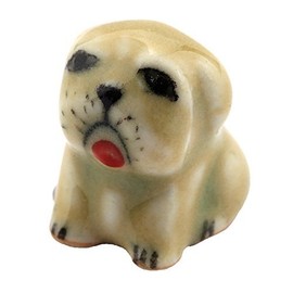 MyTinyWorld Dolls House Miniature Ceramic Brown Pug Dog Sitting