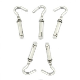 Yasorn M8 Open Cup Hook Screw Stainless Steel Expansion Heavy Duty Bolts Pack of 5