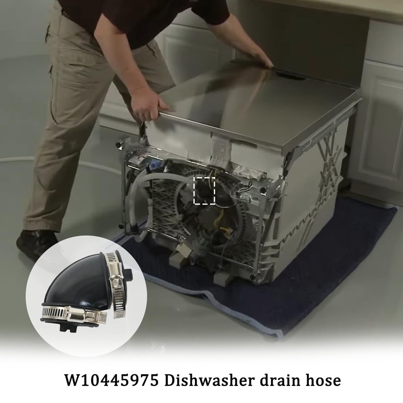 W10445975 Dishwasher drain hose(including two jig) compatible with Some Amana,