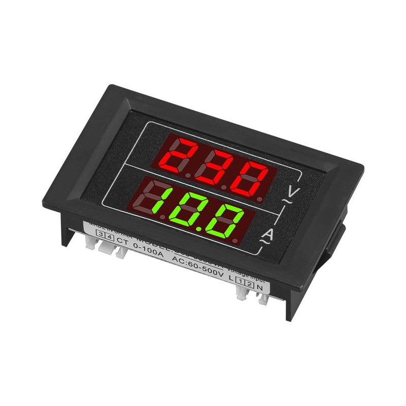 2-Pack 2in1 Panel Multimeter 110V/220V, Digital Ammeter Voltmeter AC 80V-300V