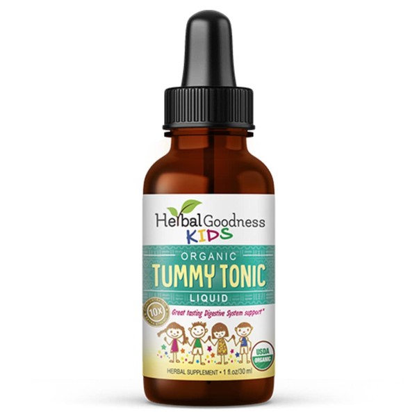 Kids Tummy Support Tonic Liquid Extract, Tasty Digestive System Support Supplement for Kids -1oz - Herbal Goodness