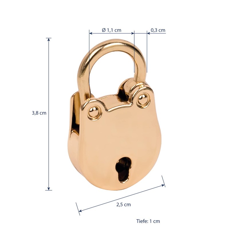 HMF Mini Decorative Padlock with Key | 3.8 x 2.5