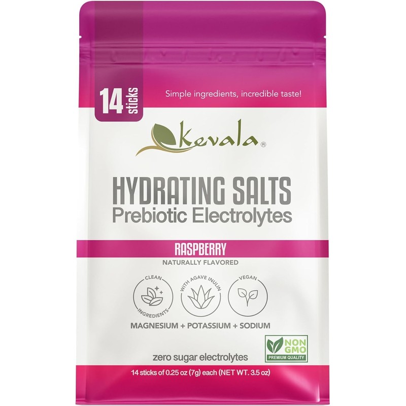 kevala Hydrating Salts Prebiotic Electrolytes – Raspberry – Zero Sugar