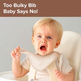 thyseed Ultra Thin & Light Waterproof Silicone Bibs for Babies Eating Toddler Feeding Silicon Food Catcher with Large Pouch