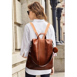 DEERWORD Women's Backpack Handbags Elegant Anti-Theft Woman City Backpack Handbag Daypack, brown, DEERWORD Bag