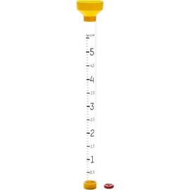Taylor Capacity Jumbo Rain Gauge, Measure and Monitor Precipitation, Easy to Read for Backyard, Patio, Garden, and Lawn, 5-inch, Yellow