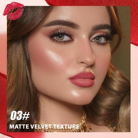 JUAAZIN Matte Lip Lipstick Crayon Lip Liner Thick Pencil, High-Pigment Outline lips, Non-sticky Matte Velvet Texture, Waterproof & Smudge-Proof Longwear Pigmented, Fit for all tones 03#